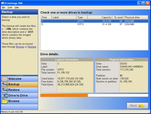 Festplatte spiegeln Freeware (DriveImage XML)