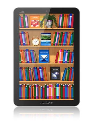 Bookshelf in tablet computer